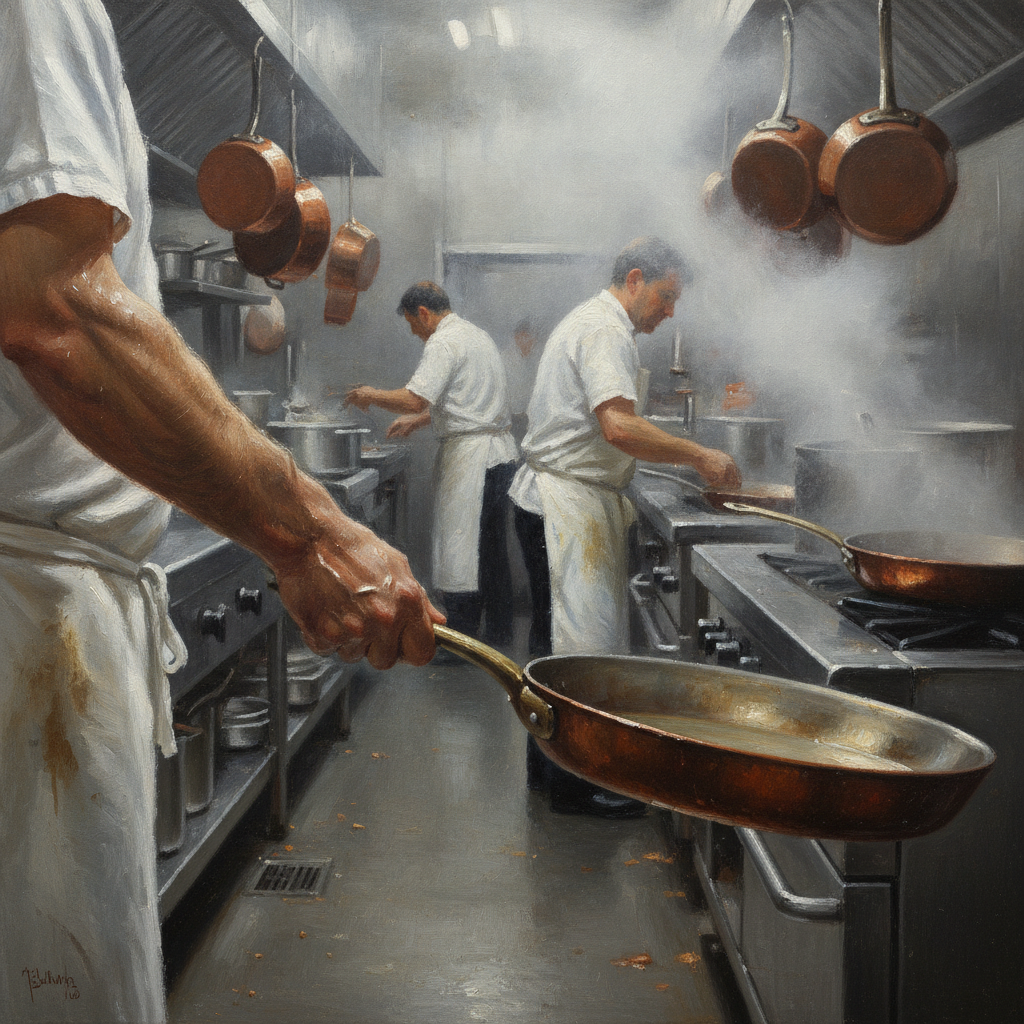 the midday rush at le zinc